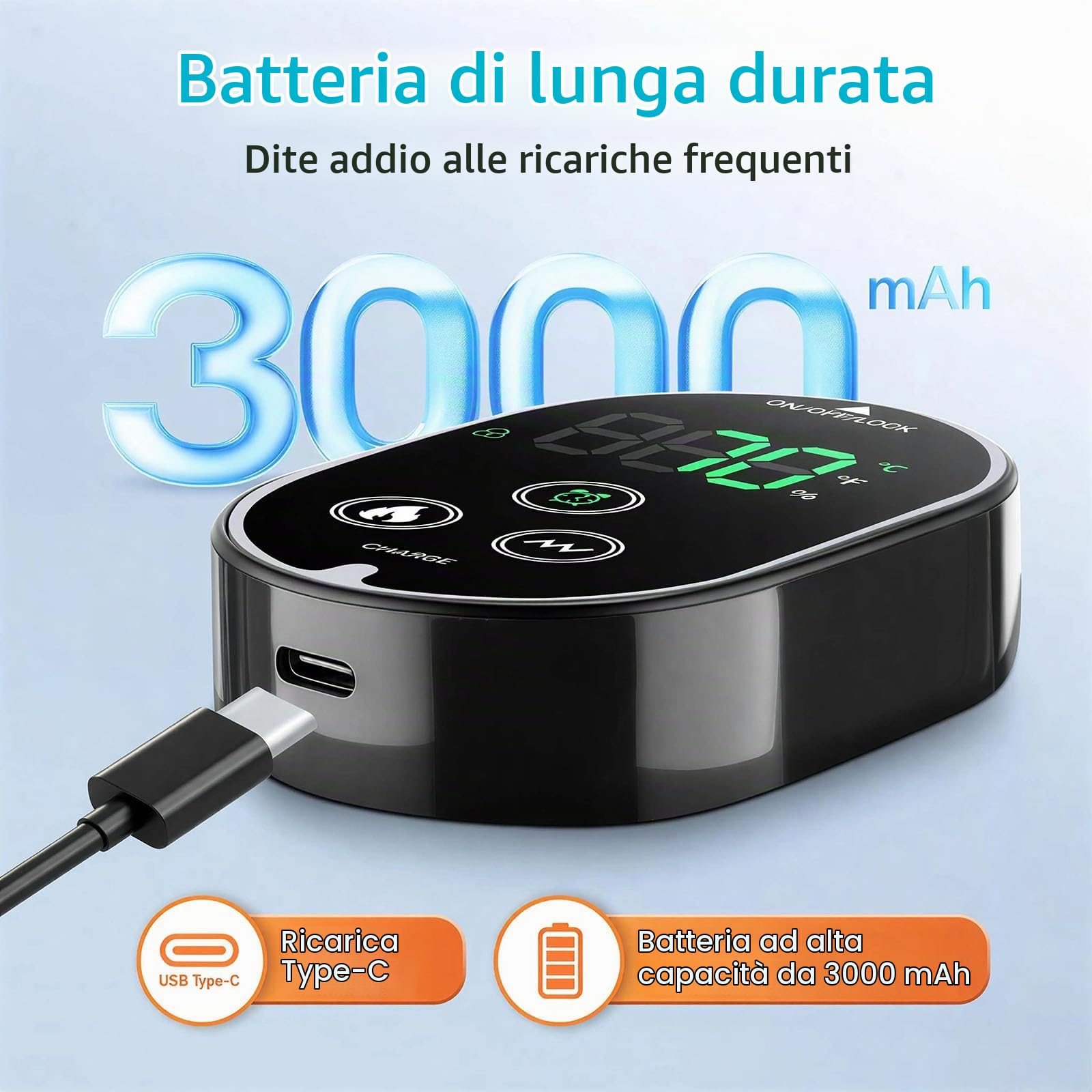 Massaggiatore per piedi senza fili per neuropatia, 6 livelli di calore e 3 modalità di vibrazione, batteria da 3000 mAh, per alleviare il dolore, promuovere la circolazione sanguigna e il