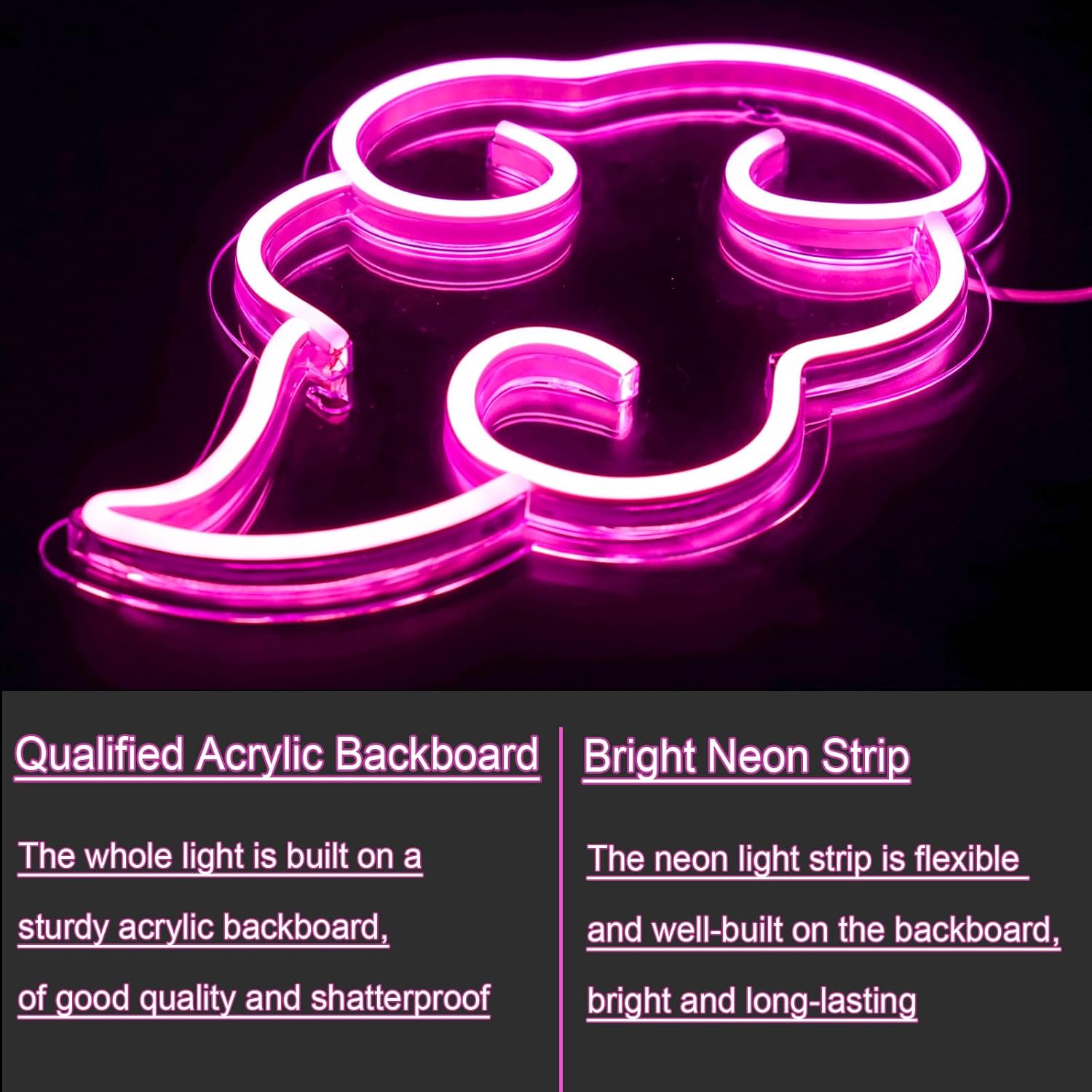 SmilingTown Cloud Neon Signs for Wall Decor USB Operated Neon Art Decorative Lights for Bedoom Home Gameroom Office Bar Pub Club Christmas Party Supplies Gift Idea (Pink)