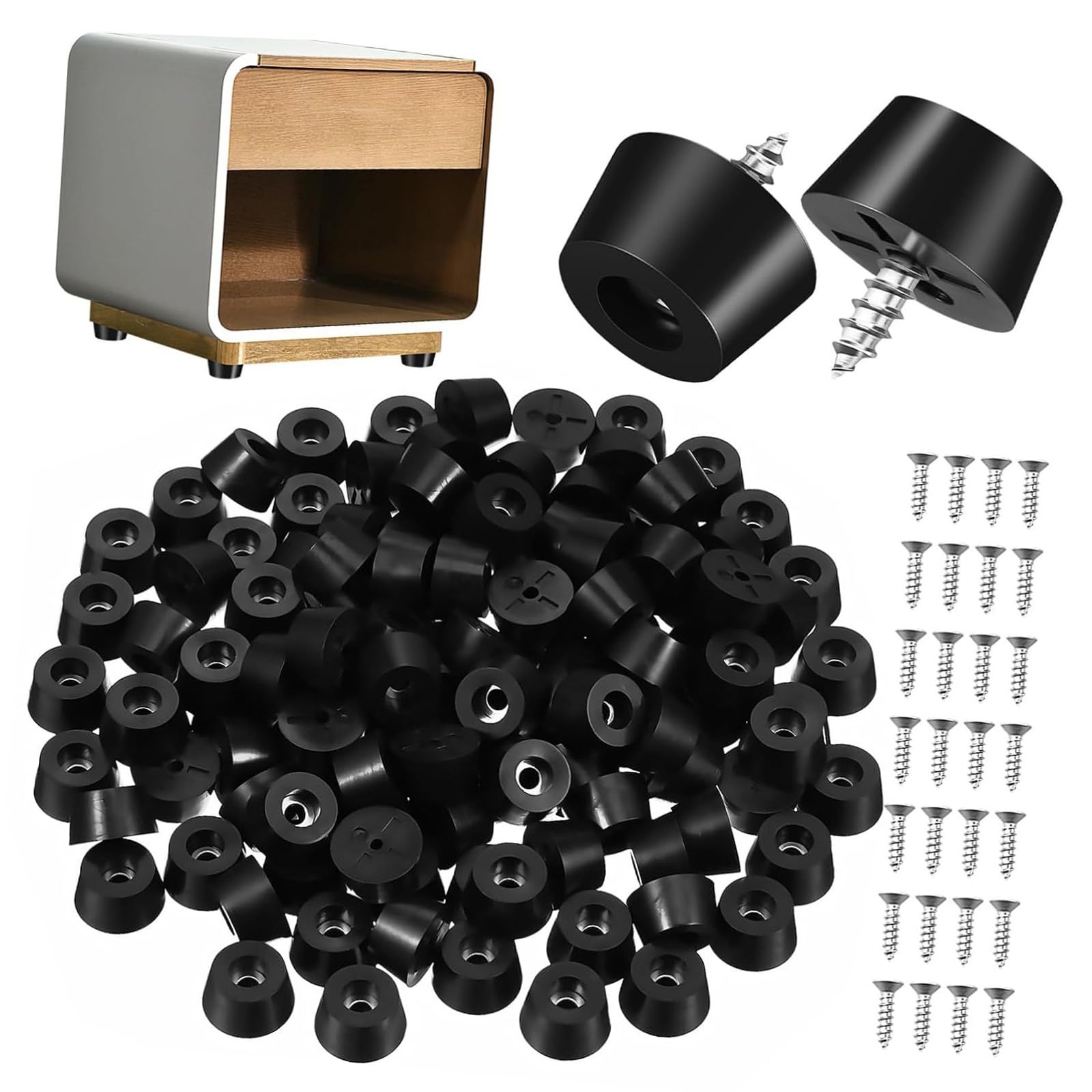 120Pcs Furniture Foot Pad Bumpers NonSlip Small PVC Rubber Feet Cutting Board Rubber Feet for Furniture, Electronics Soft Cutting Board