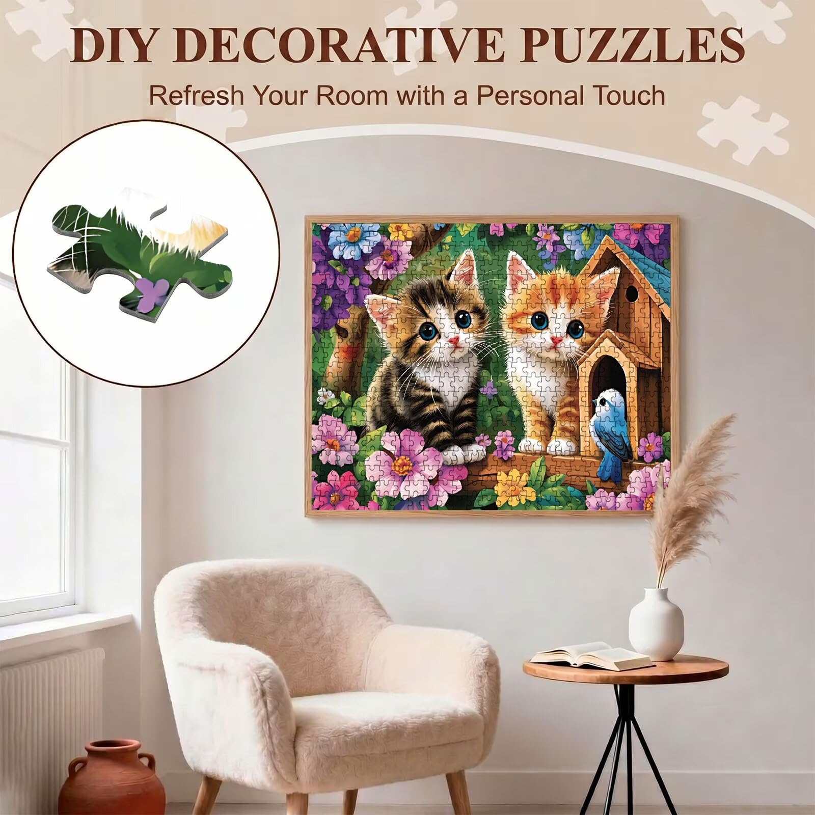 gatto Carino-3 Puzzle 4000 Pezzi per Adulti, Puzzle in Legno - Collezione Classica con Poster Incluso -Sfida di Concentrazione e Passatempo Antistress, Gioco Educativo per Famiglia, 141 x 87 cm f0-687