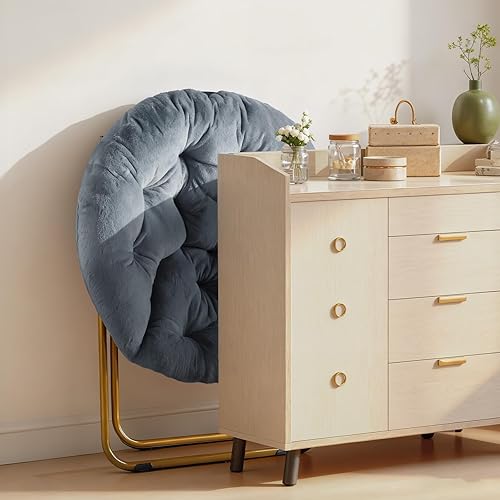 Miniatura 2 de Sweetcrispy Cómodas sillas plegables y acogedoras de piel sintética para sala de estar, sala de lectura, asiento acolchado suave y grueso y marco de