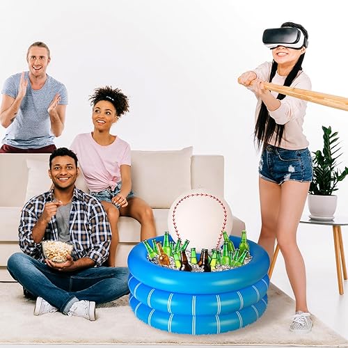 Miniatura 8 de Bencailor Enfriador inflable de fútbol para lanzar juguetes de decoración inflable de fútbol enfriador de bebidas de fútbol rugby enfriador de