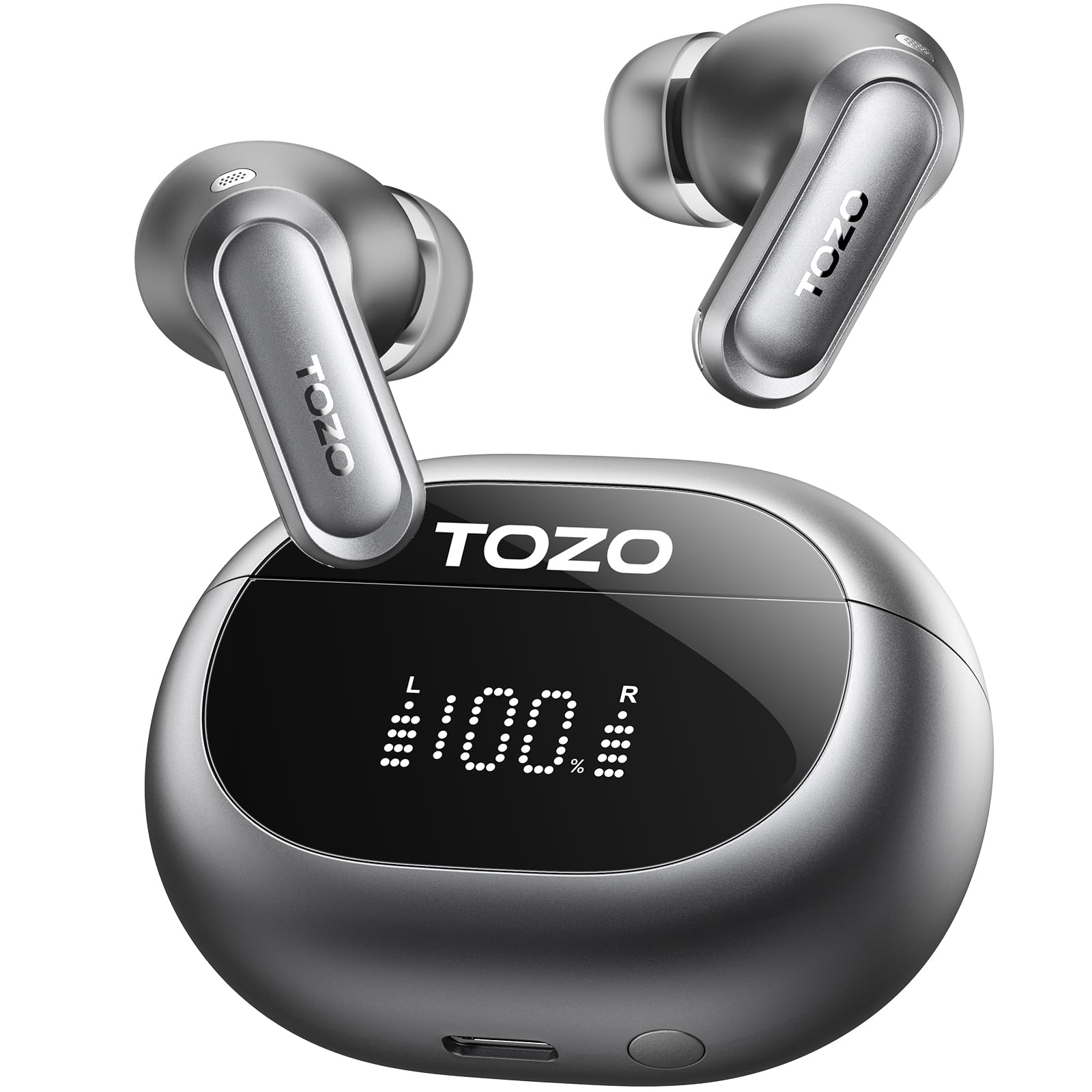 TOZO NC20 Active Noise Cancelling Wireless Earbuds, LDAC Hi-Res Sound Bluetooth Headphones, 6 Mics AI Call Ear Buds 80H Playtime, Dual Pairing, 32 EQ