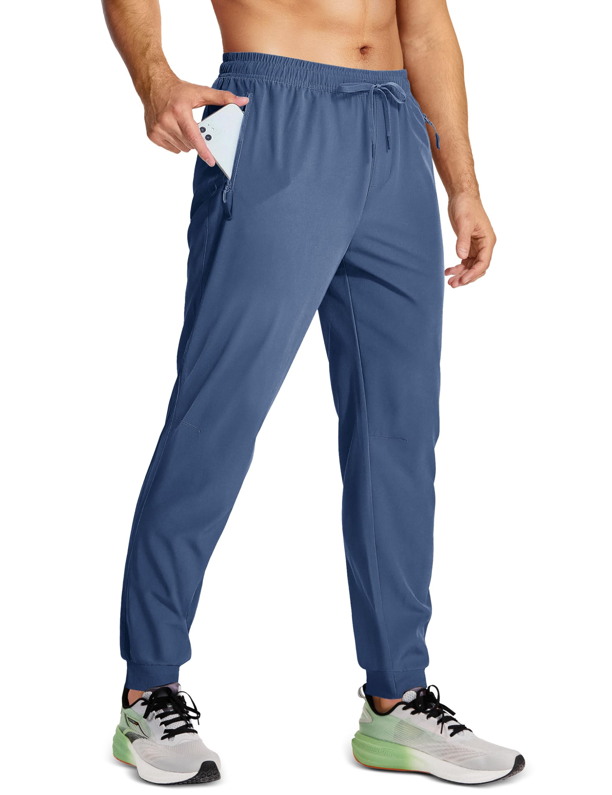 MAGCOMSEN Men's Joggers with Zipper Pockets Lightweight Hiking Sweatpants Athletic Pants for Men Running Workout Traning Gym