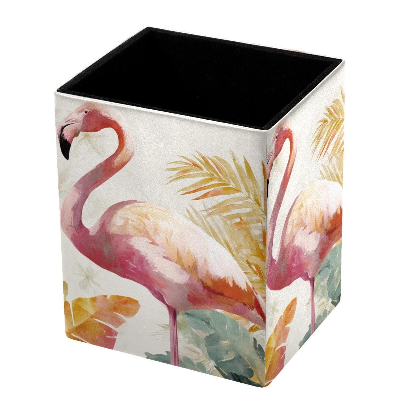 VAPOKF Pencil Holders for Desk, Flamingo Printed Pen Holders Pen Pot Makeup Brushes Storage Desktop Stationery Supplies Organiser for Home Office