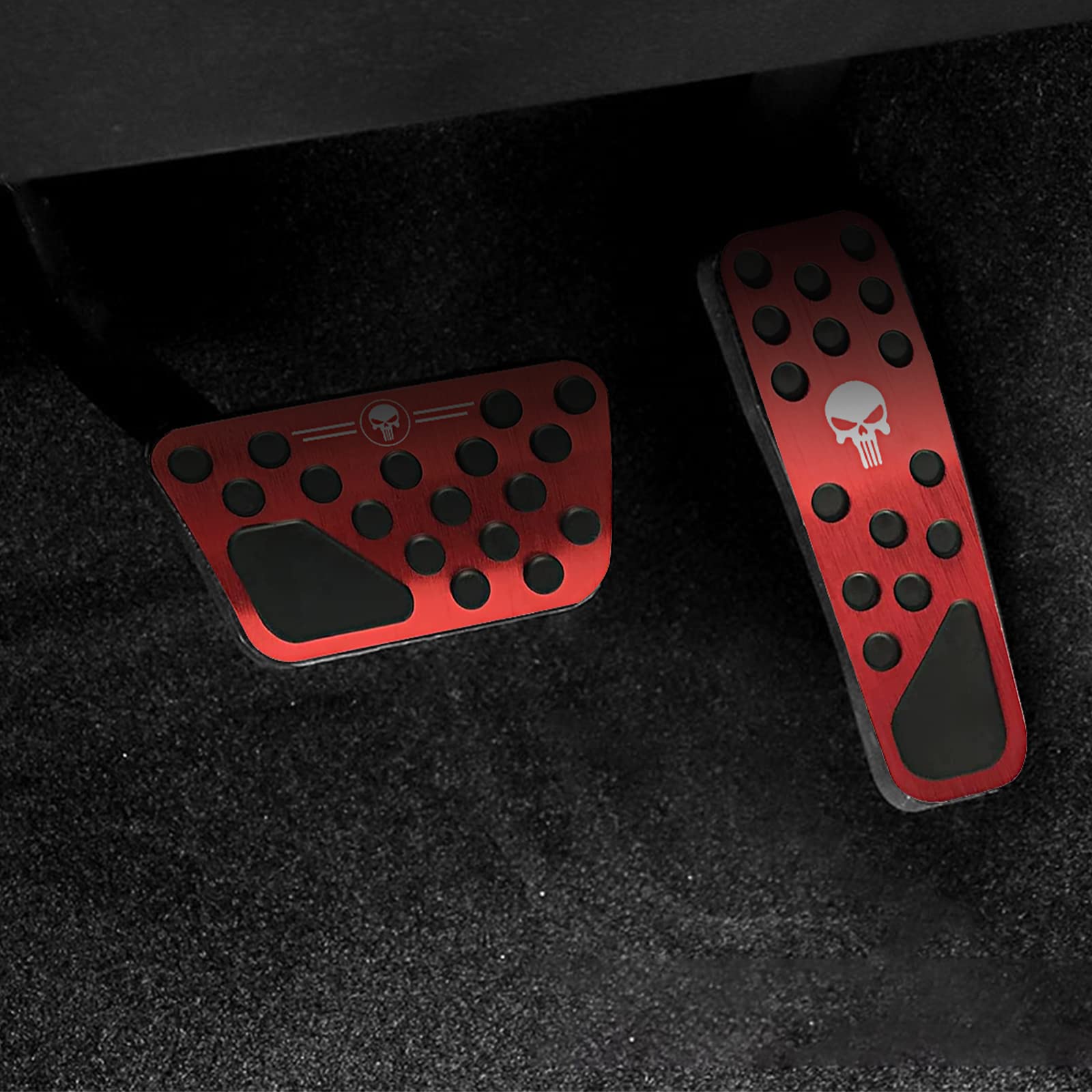 Red & Black Anti-Slip Pedal Covers For Dodge Charger/Challenger & Chrysler 300 (2009-2019)