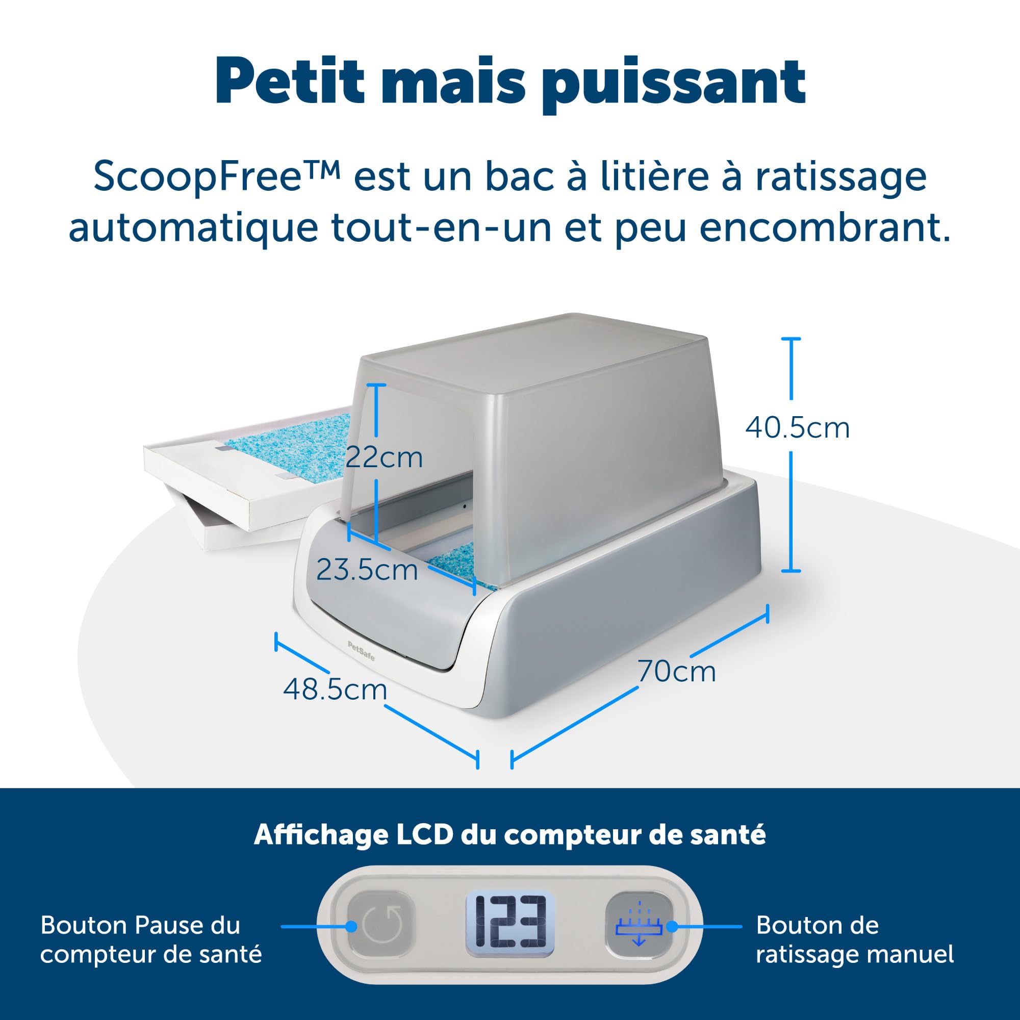 PetSafe - ScoopFree - Bac à Litière Auto-Nettoyant Couvert, Deuxième Génération - Plus Besoin de Ramasser, Intimité, Suivi de Santé | Pas de Création, Confidentialité, Surveillance de la Santé