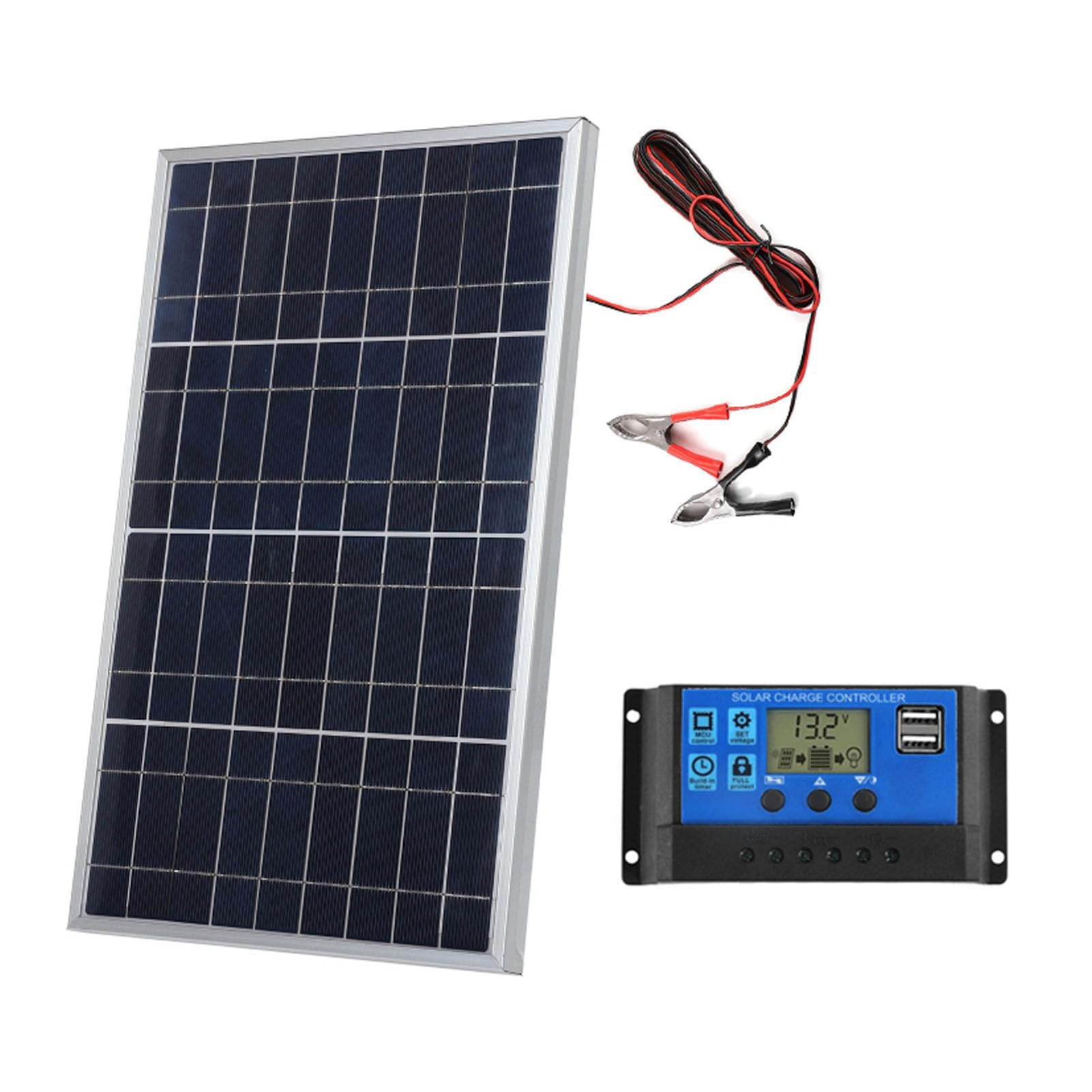 Pannello Solare Policristallino, 10W 12V Kit