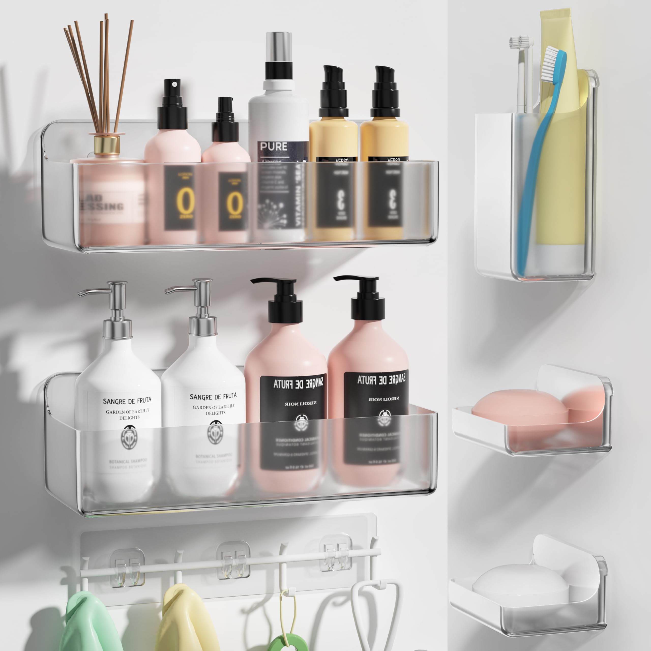 Adhesive Shower Caddy Shower Shelves Bathroom Organizer and Storage
