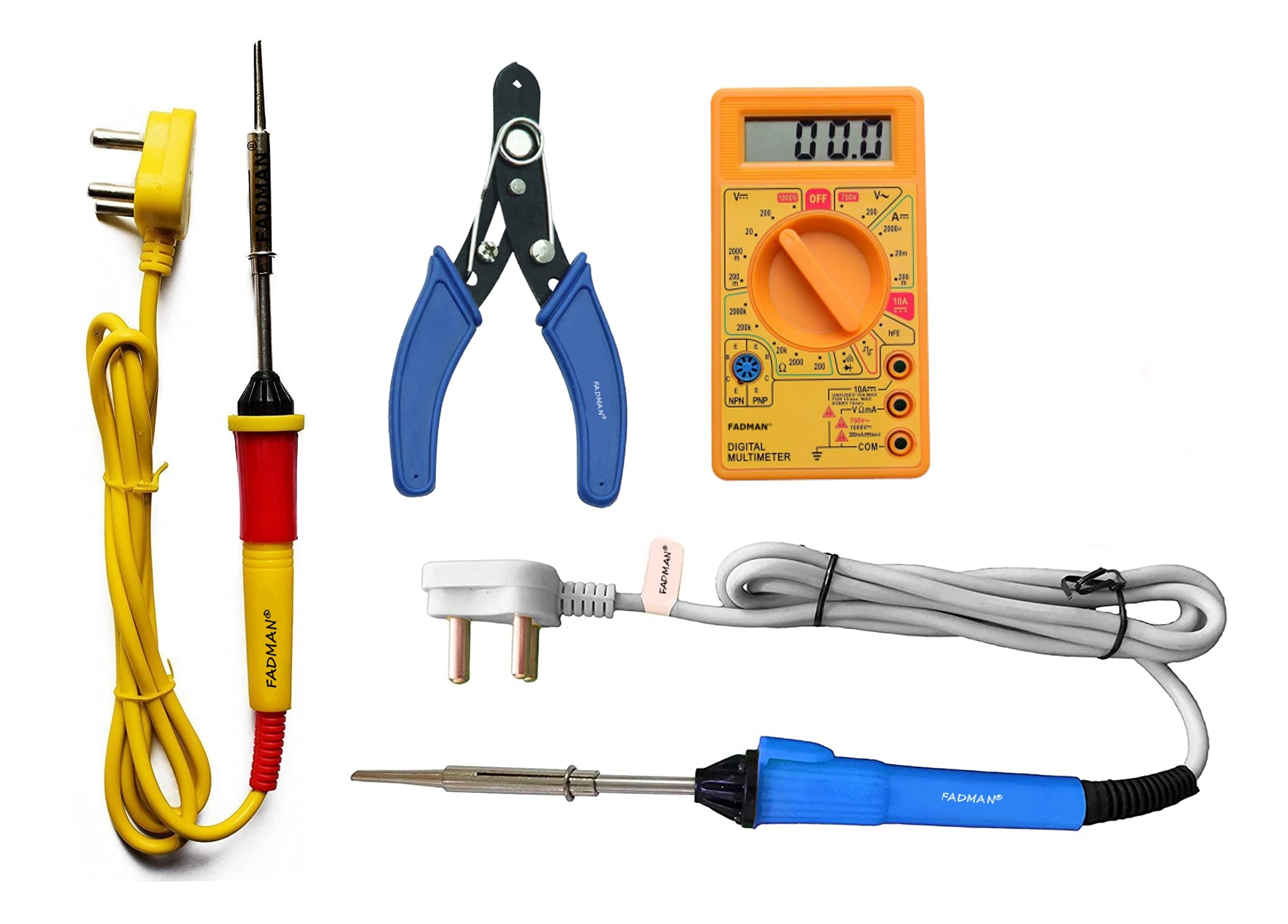 FADMAN Soldering Iron 25 W Simple | Digital Multimeter | Wire Cutter | (Yellow+Red) (Blue+Grey) (B08KYDSLFS) Amazon Price History, Amazon Price Tracker