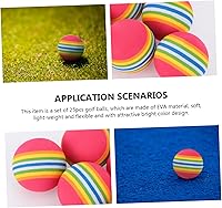 Vista 5 de Kisangel Pelotas de práctica 75 unids juego interior béisbol juguetes espuma golf pelota práctica s plástico s práctica bola arco iris bola esponja