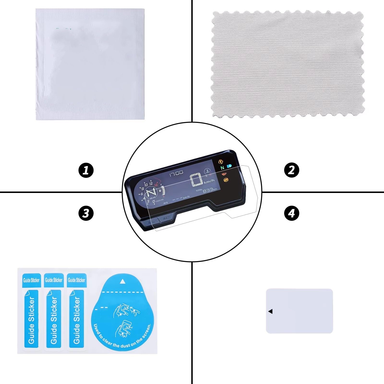Moto Protection d'écran Compatible Avec CB500R Rayures Film De Protection D'écran Compteur Vitesse Moto(4 pcs)