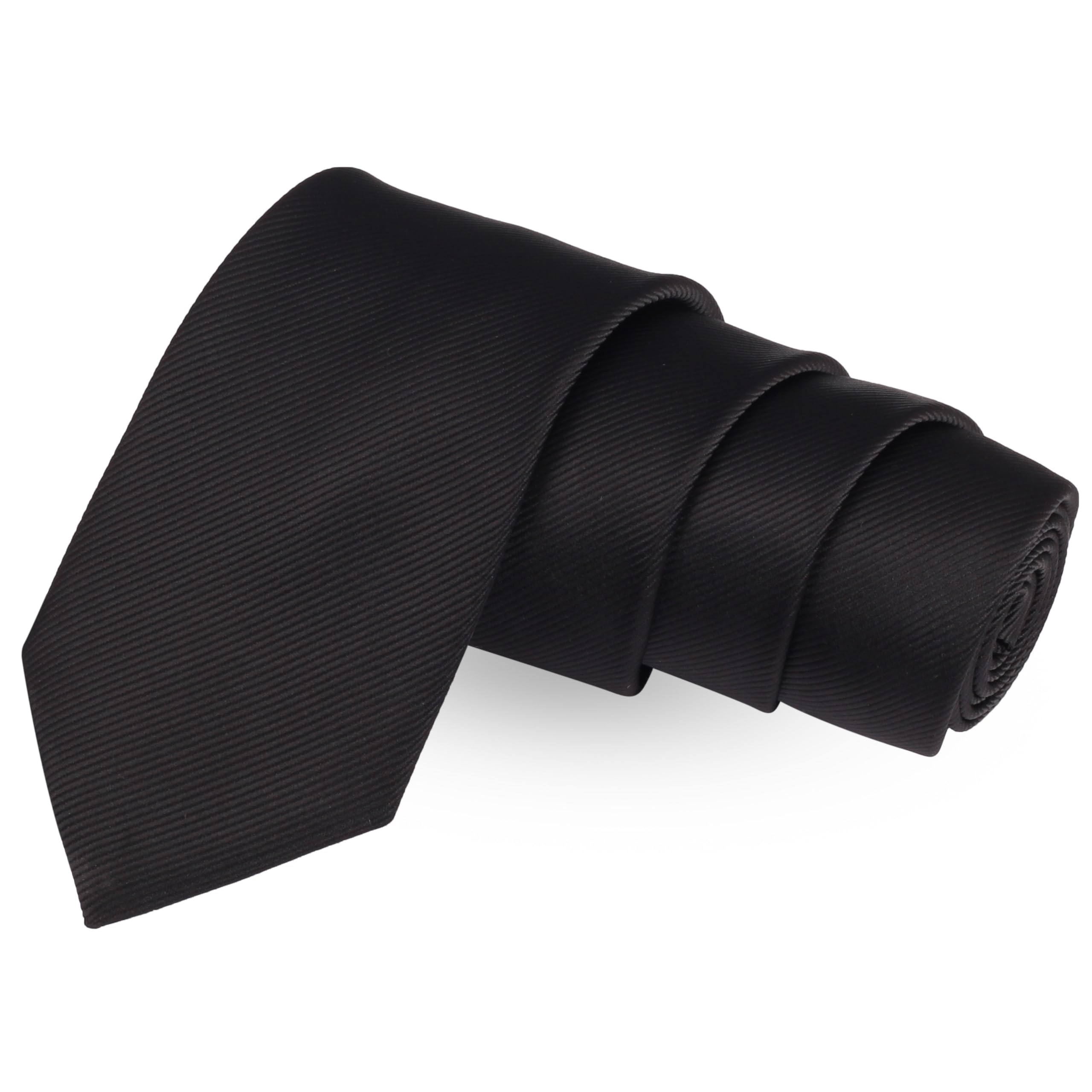 Droplet Black Colored Microfiber Necktie For Men