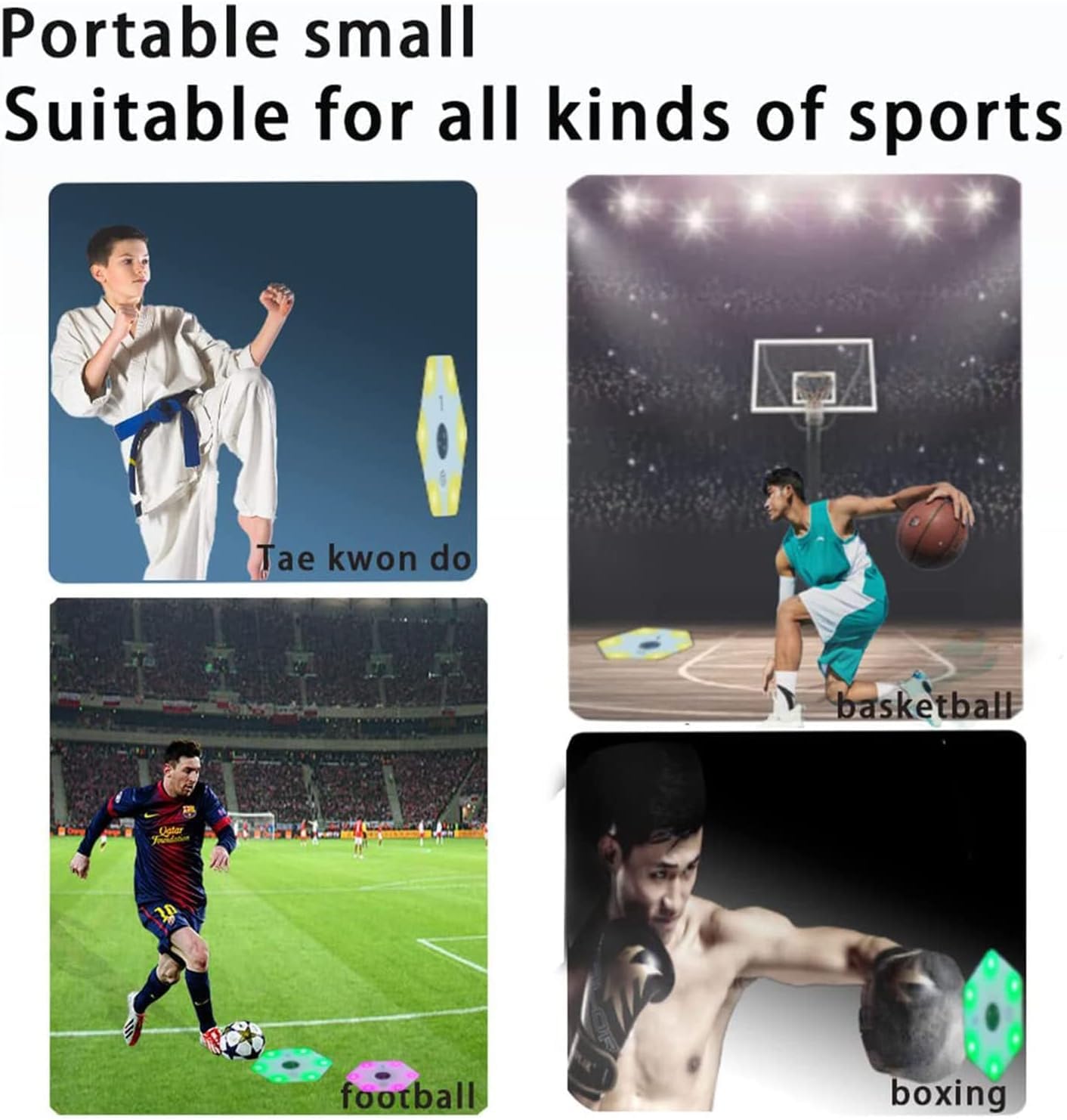 Reaktionslicht-Training, Reflexlicht-Training, Geschwindigkeits-Agility-Trainingslichter, tragbarer Sport-Fitness-Lichter-Trainer für Basketball, Fußball, Boxen