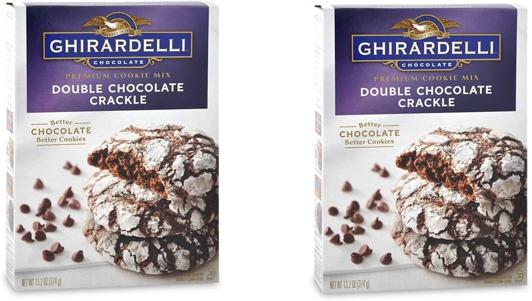 Ghiradelli Double Chocolate Crackle Premium Cookie Mix, 13.2 oz. (Pack of 2)
