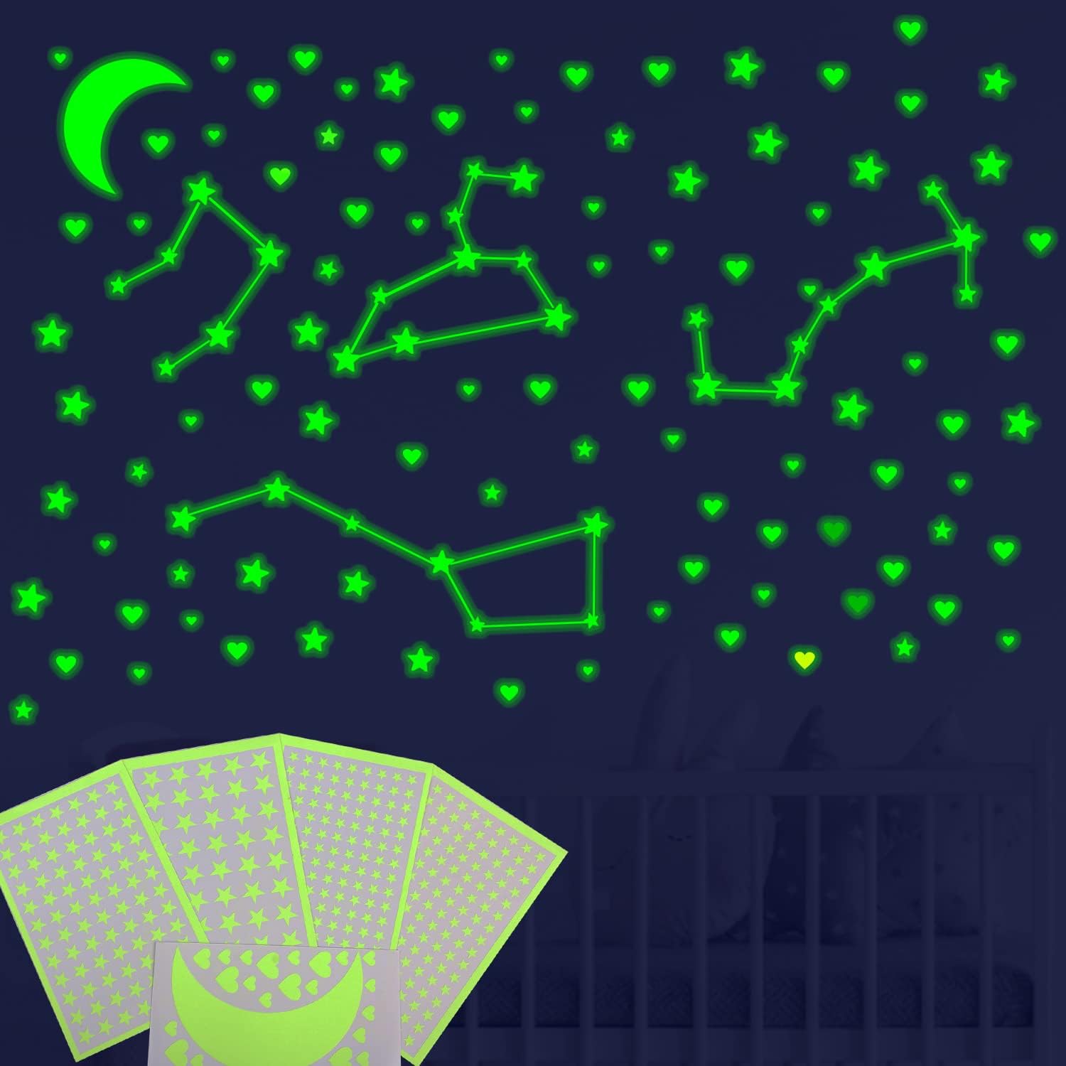 LOMIMOS 479PCS Glow in The Dark Star Stickers,Constellation