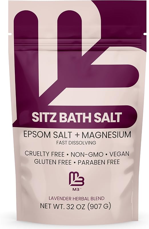 M3 Naturals Sais de banho para banho de assento com magnésio e lavanda, 907 g