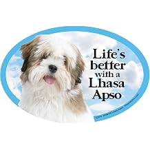 Prismatix Lhasa Apso Oval Dog Magnet for Cars