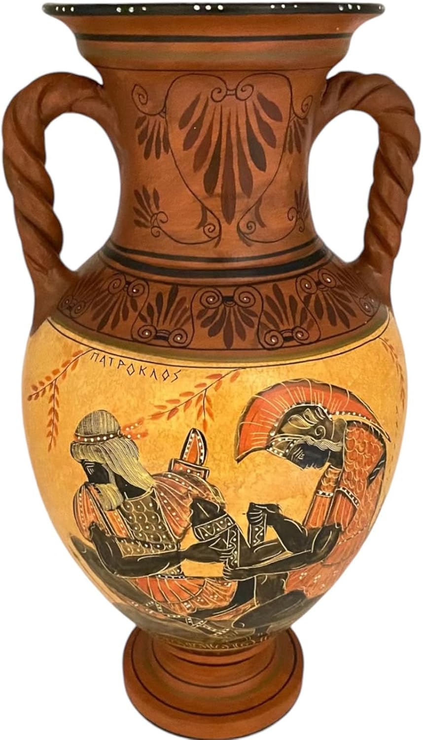 Greek Pottery Vase Amphora 36cm,Showing Achilles and Patroclus