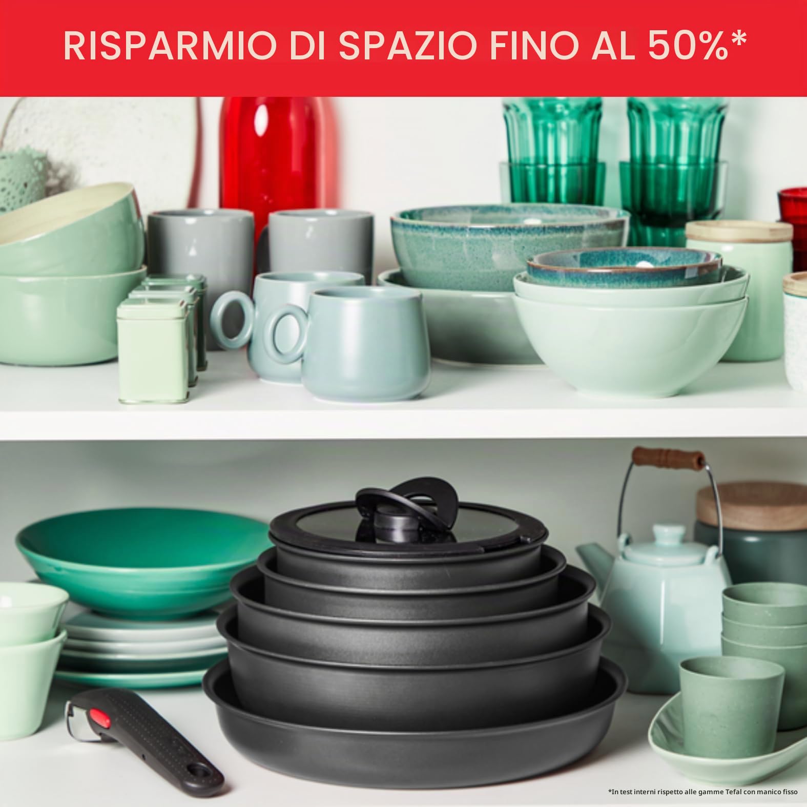 Tefal Ingenio - Pentole da 20 p, a induzione, Rivestimento Antiaderente Resistente, impilabile, Lavabile in lavastoviglie, Made in Francia, Daily Chef On L7619402