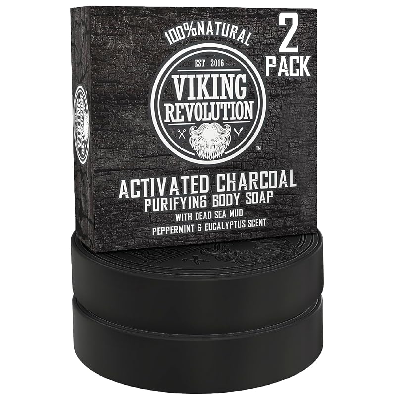 Sabonete de carvão ativado Viking Revolution, 170 g, pacote com 2