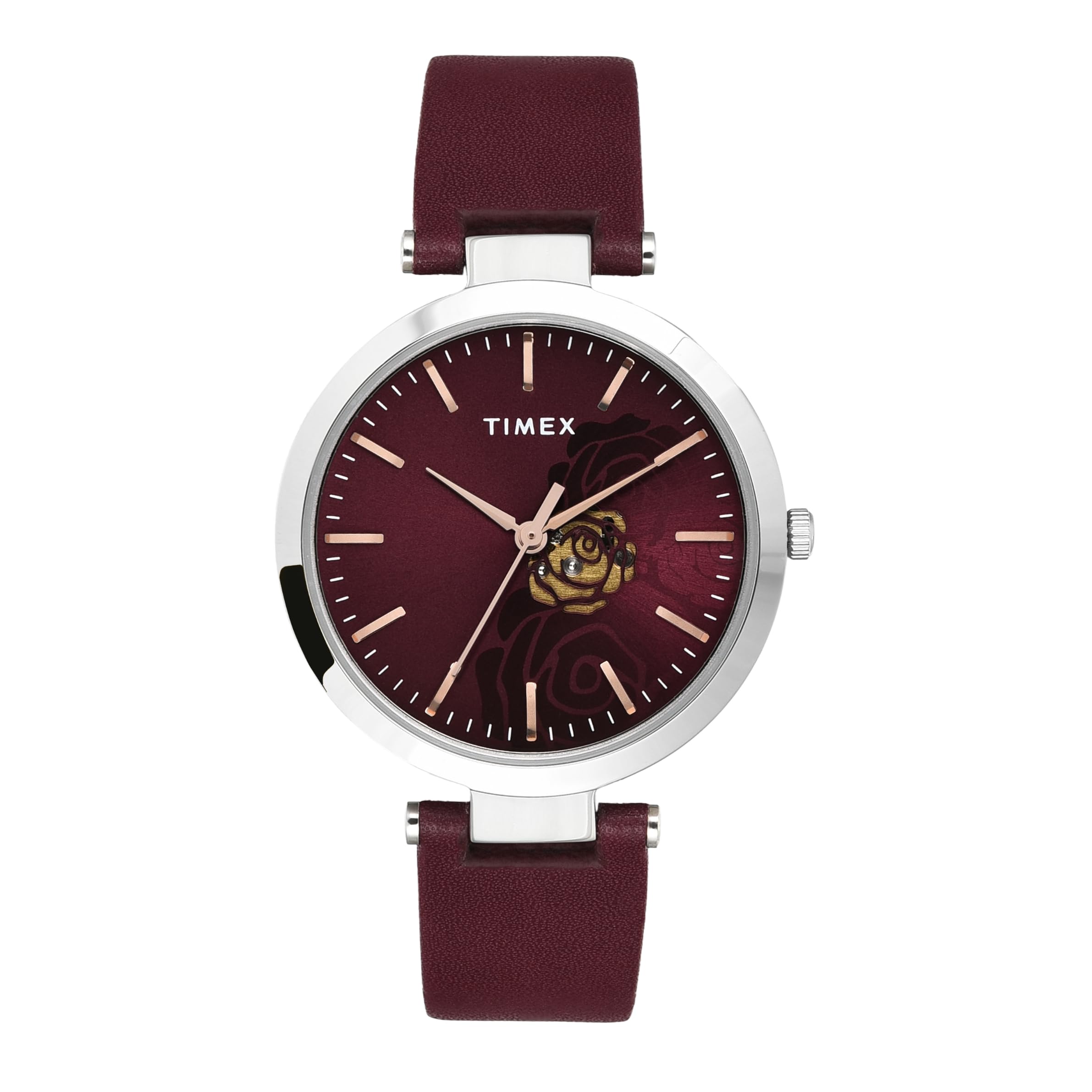 TIMEX Women Leather Burgundy Round Analog Dial Watch- Tw000X245, Band Color-Red (B0CQRP1QDZ) Amazon Price History, Amazon Price Tracker