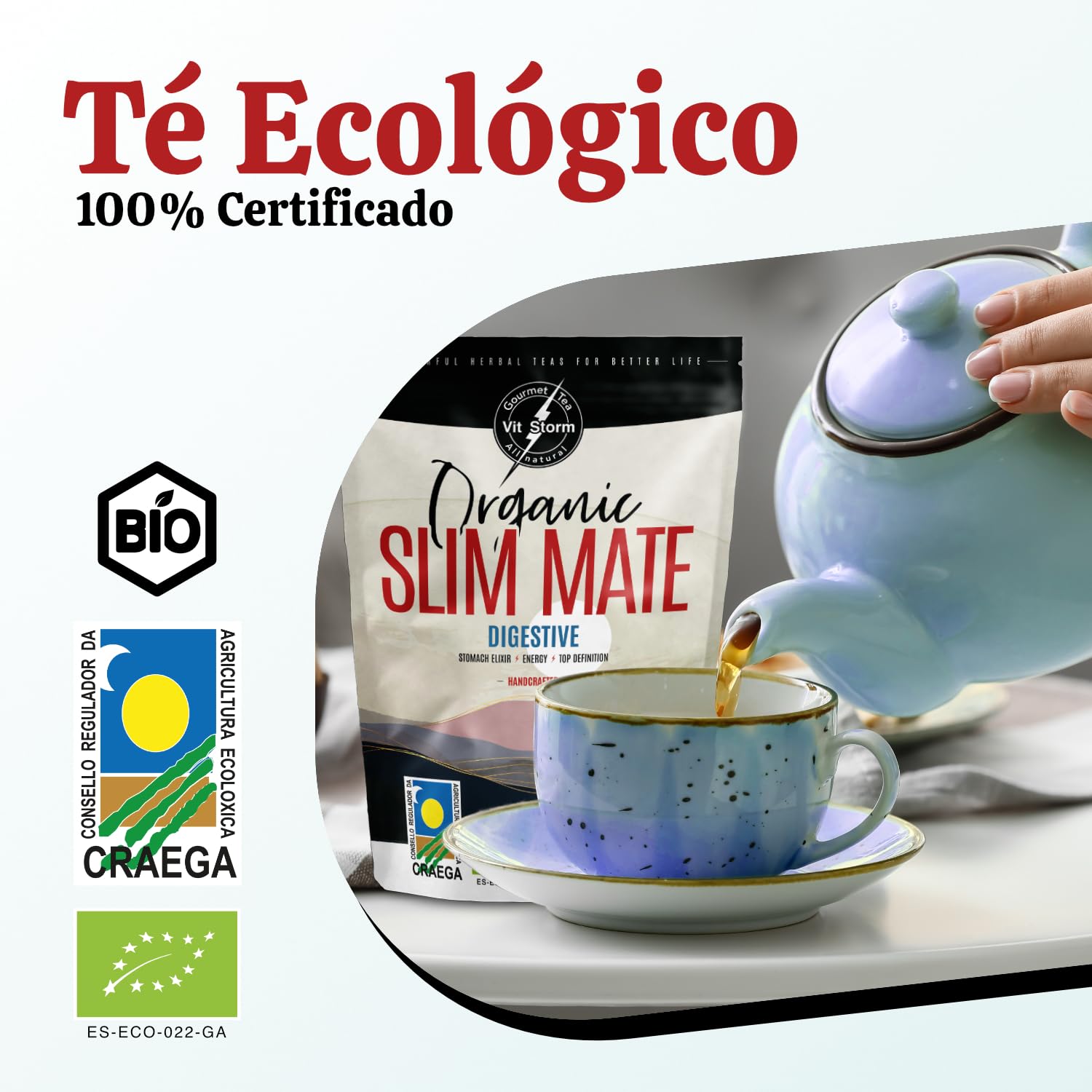 Yerba Mate BIO Slim con Frutas y Hierbas Depurativas – Surtido de Tés e Infusiones a Granel 4×100 g | Pack de Tés Premium 100% Ecológico | Infusiones Regalo | Energizante, Digestivo, Drenante y Detox