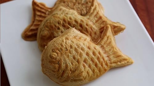 Miniatura 4 de M.V. Trading Taiyaki Maker - Máquina japonesa para pasteles en forma de pez, aluminio y plástico antiadherente, compatible con estufa de gas