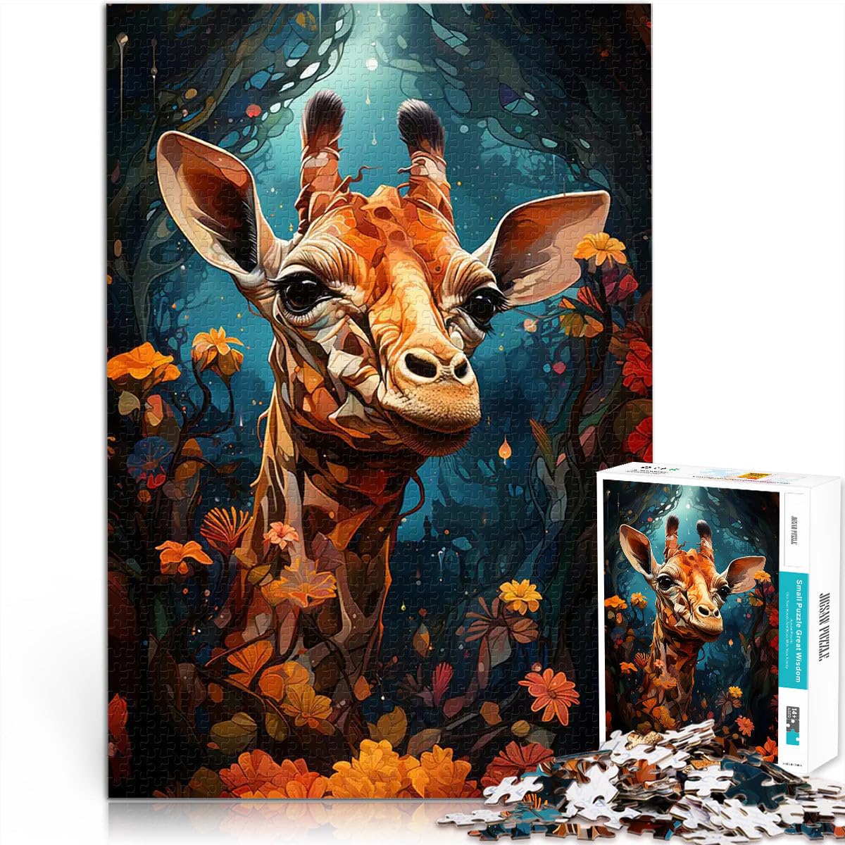 Puzzle 2000 pièces pour Adolescents Girafe dans Un Jardin paradisiaque Jeu de Quiz Offrir en Cadeau à Toute la Famille 70x100cm