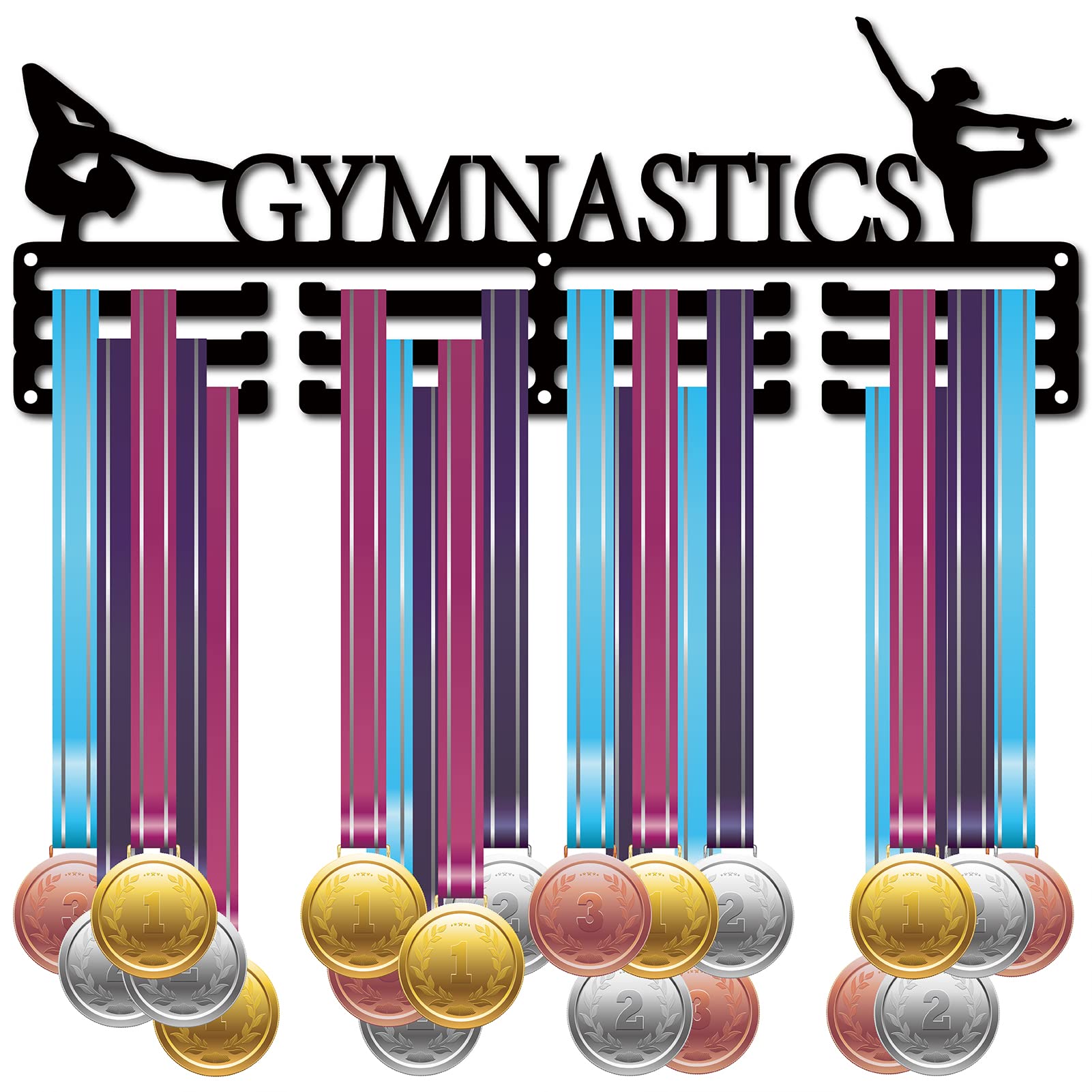 CREATCABIN Medailhouder Display Marathon Running Hanger Rack Sport Awards Metalen Lanyard Houder Rack Stevig Muur Gemonteerd voor Atleten Champions Spelers Gymnastiek Meer dan 60 medailles Platina