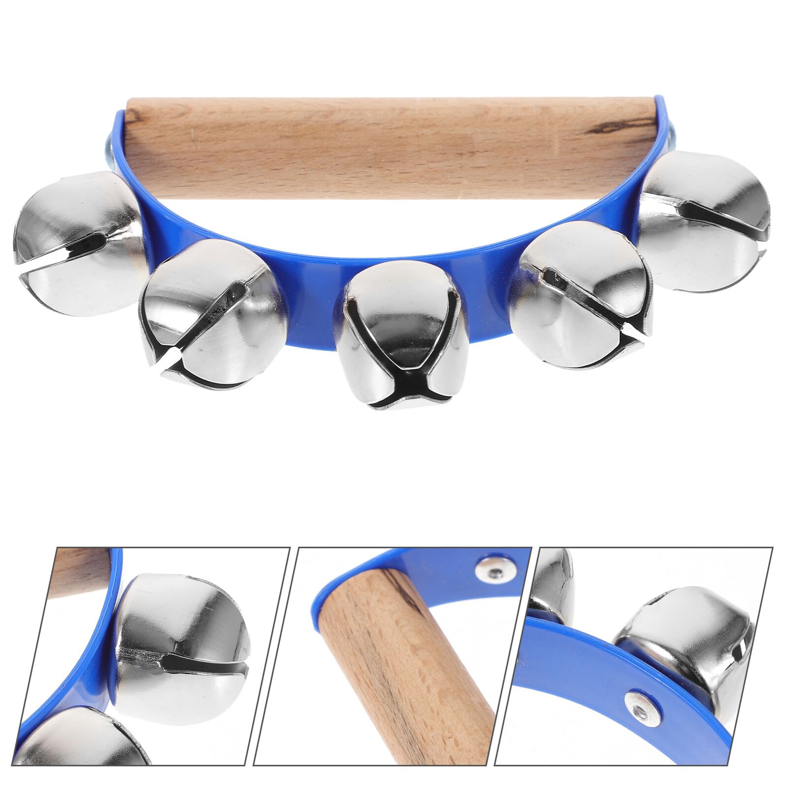 Tamburelli Percussivi Semicircolari 6 Pezzi Blu in Legno Metallo | Principianti ed Esperti, Adatti a Kindergartens e Altri Contesti, Formato Portatile