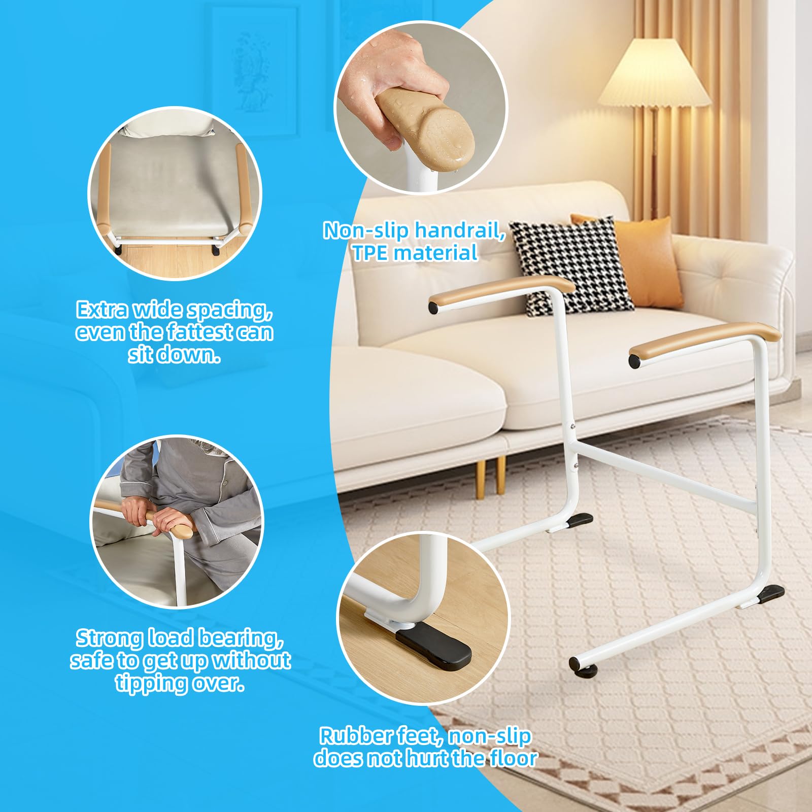 Aide à la mobilité pour personnes âgées, aide au lit, aide au quotidien, aide à la position debout pour adultes, aide à la mobilité, rampe de lit, barrière de protection contre les chutes, lit de soin