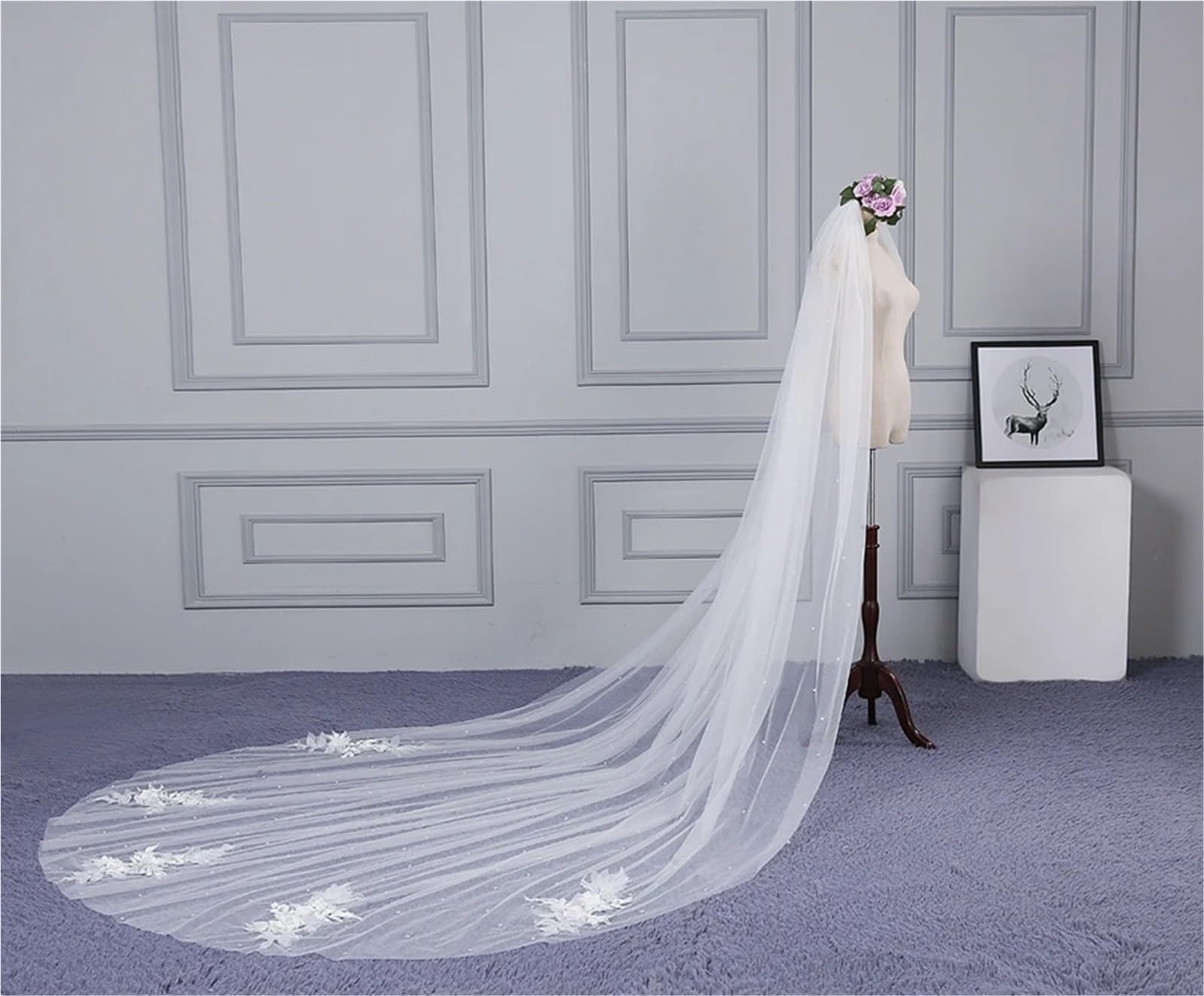 3 metry Katedra Welon Ślubny Długi Welon Ślubny Elegancki Bride Wedding Accessoires de Mariage Vestido de Noiva Voile