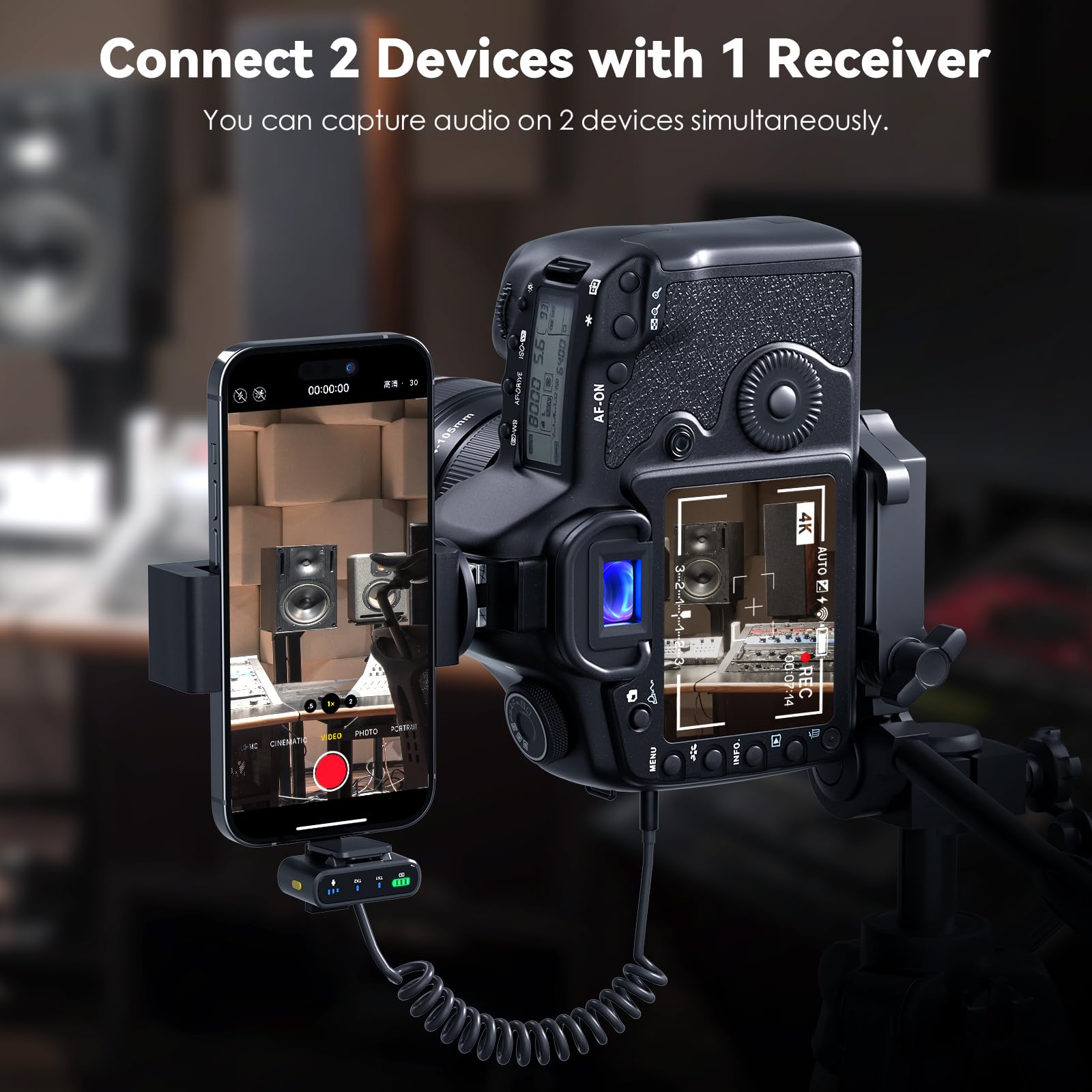 Micrófono Lavalier inalámbrico para iPhone/Android/cámara/PC/portátil, Lightning/USB-C/Plug Mini micrófono de solapa inalámbrico, audio de alta fidelidad, cancelación de ruido para grabación