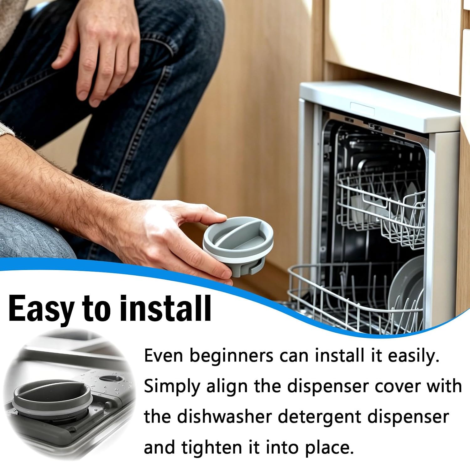 WPW10524919 Rinse Aid Dispenser Cap Replacement for Whirlpool Dishwasher, W10524919 Dispenser Cap Replace W10524923 Dishwasher Rinse Aid Dispenser Cap
