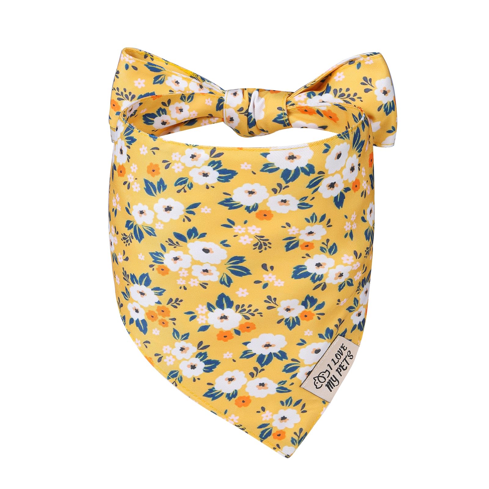 SCENEREAL Summer Floral Dog Bandana, Double Side Dog Scarf for Small Medium Large Dogs Cats Puppy,Holiday Bandanas for Dogs Boys Girls, Premium & Soft