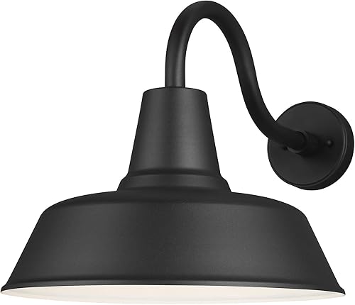 Generation Lighting Farol de pared para exteriores extra grande de estilo tradicional, 16 pulgadas de ancho por 15 pulgadas de alto, acabado negro,