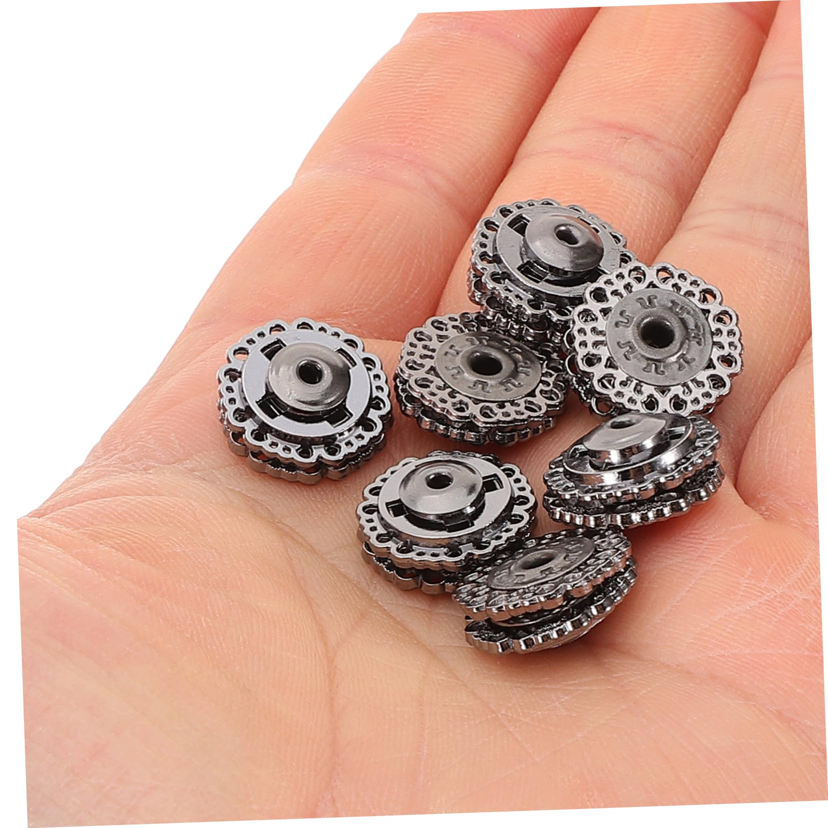 DOITOOL 5 Series Botones A Presión Botones De Ropa Sujetadores Botón De Costura De La Vendimia Botón De Presión Broches De Repuesto Broches De Presión Aleación De Zinc Negro 25 Piezas X 5