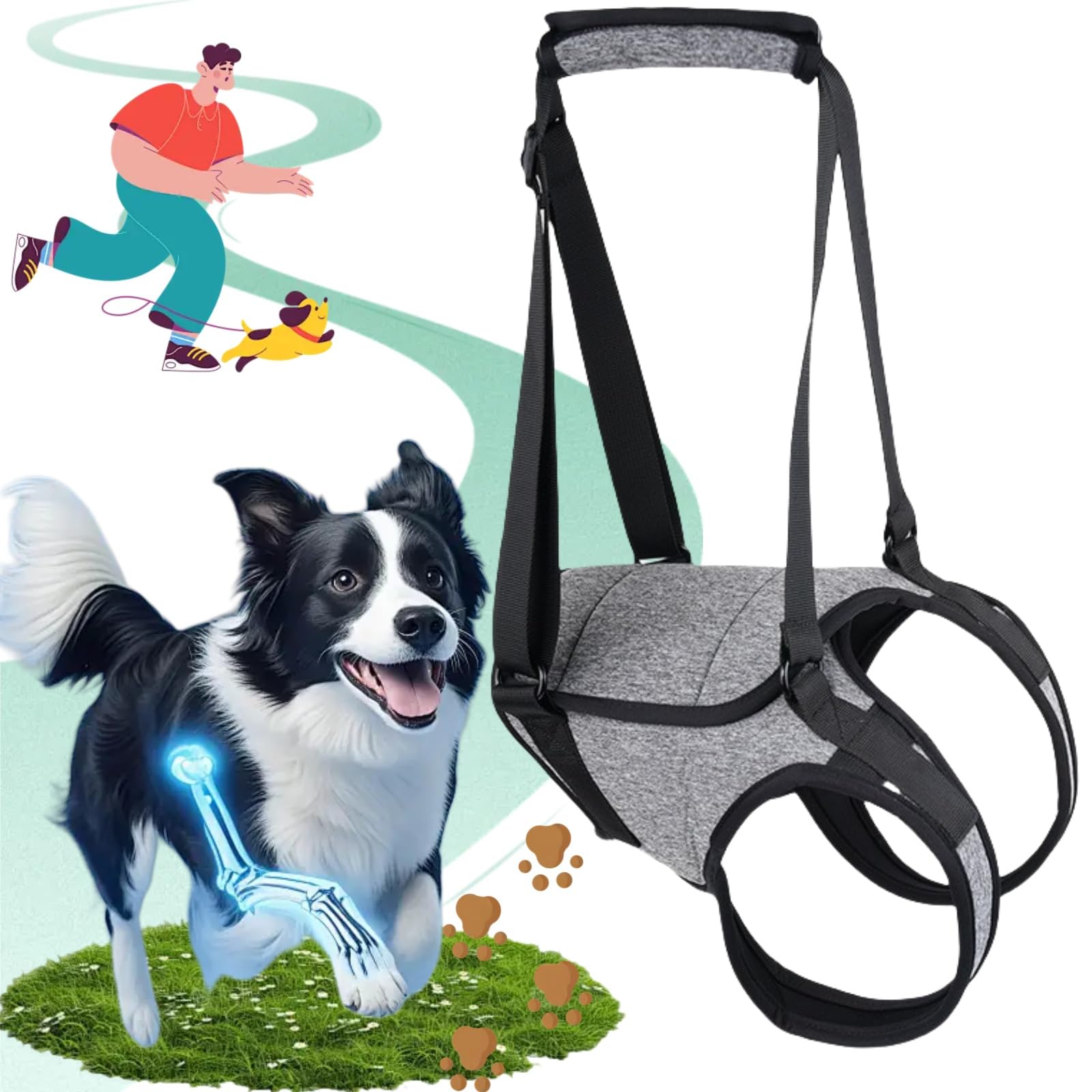 L Size Dog Lifting Harness for Back Legs,Medium Dogs Lift Harness Back Legs Support,Dog Support Harn/ess Slings for Medium,Adjustable Do/gs Brace for Hind L/eg