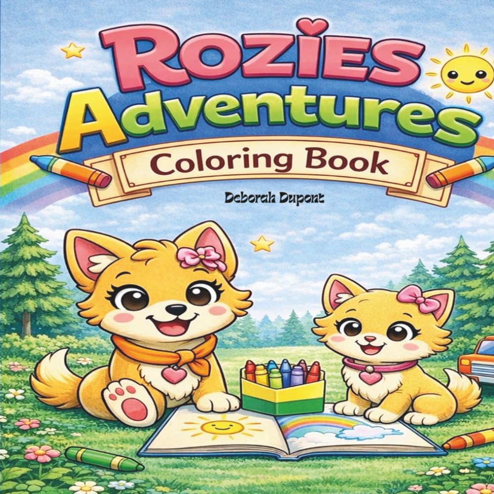 Rozie's Adventures and friends: Cute animal coloring book for kids