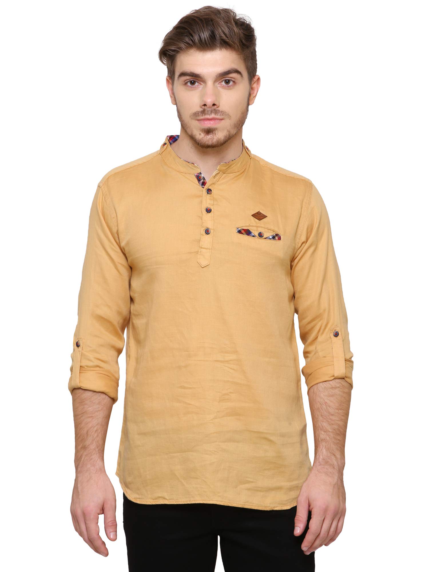 kuons avenue Men's Short Kurta in Cotton Fabric | Tailored Fit | Full Sleeves | Mandarin Collar for Effortless Everyday Style-picture-10