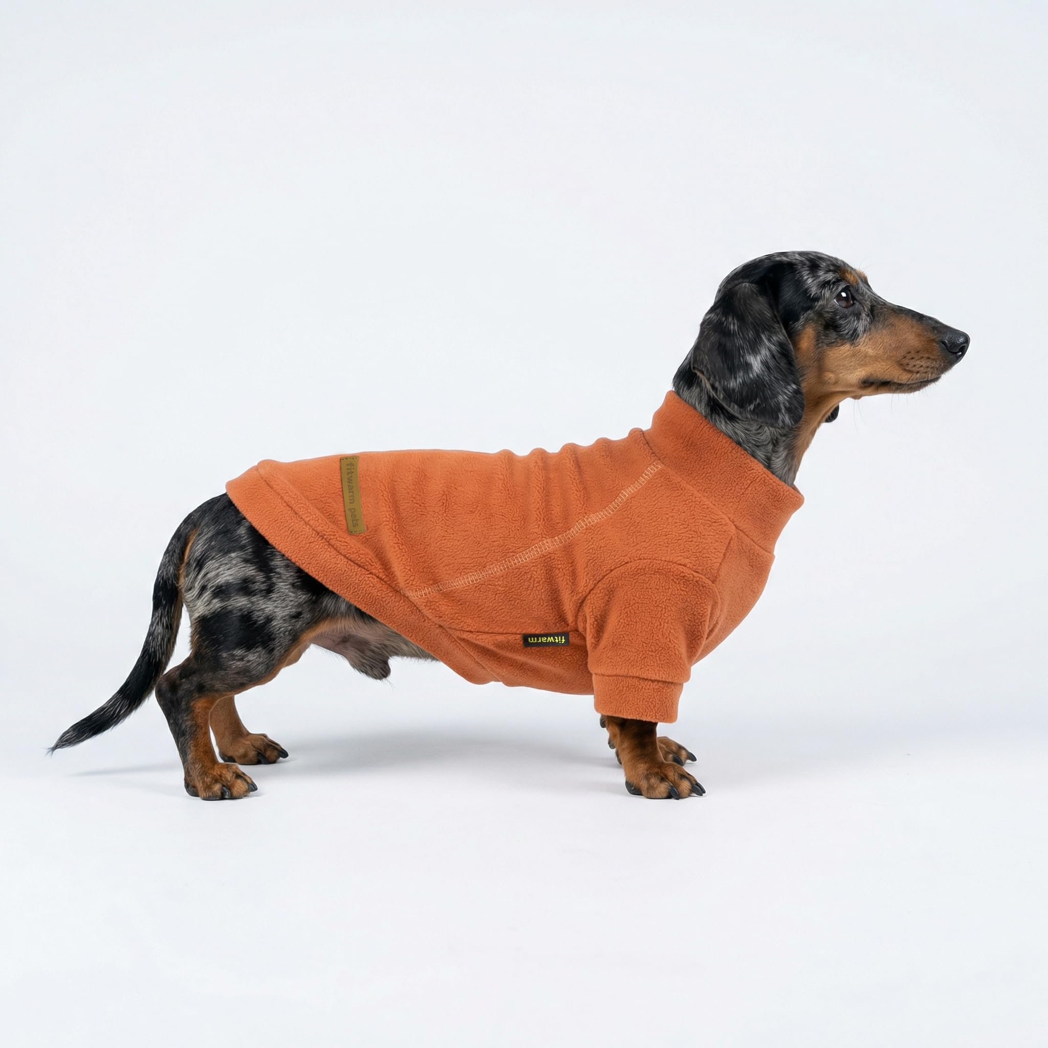 Fitwarm Lot de 3 Pulls d'hiver Classiques en Polaire à col roulé pour Chien de Petite Taille, garçon et Fille, Pull pour Animal de Compagnie, vêtement pour Chat, Orange, Jaune, café, Taille XXL