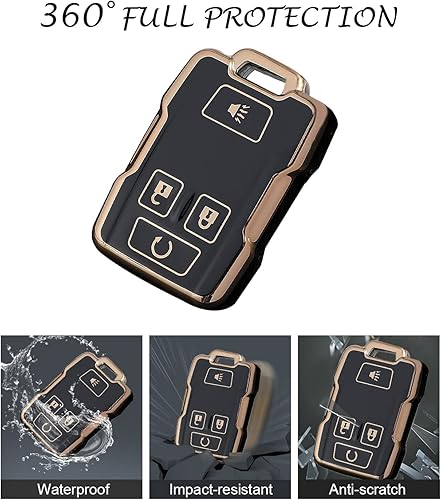 Miniatura 5 de Funda para llavero de coche con llavero, Negro -