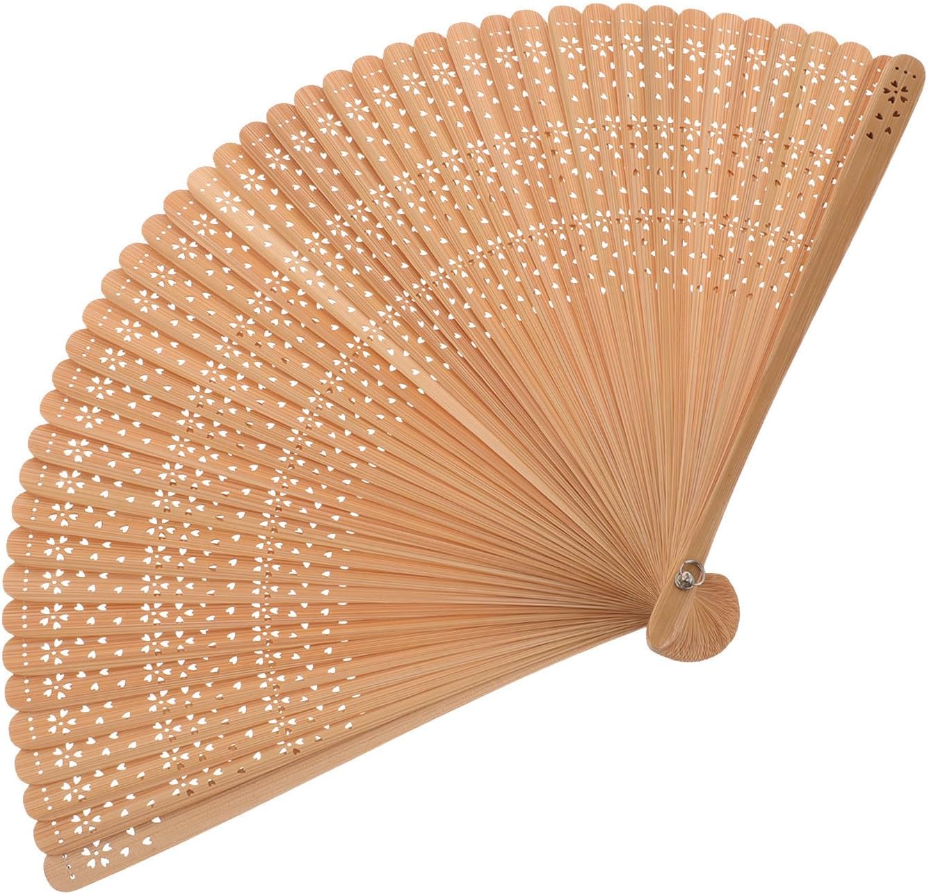 Traditional Folding Fan for Women and Men, Vintage Style Small Foldable Hand Fan with Resilient Ribs and Nonslip Handle, for Summer Cooling, Travel, Tea Ceremonies,