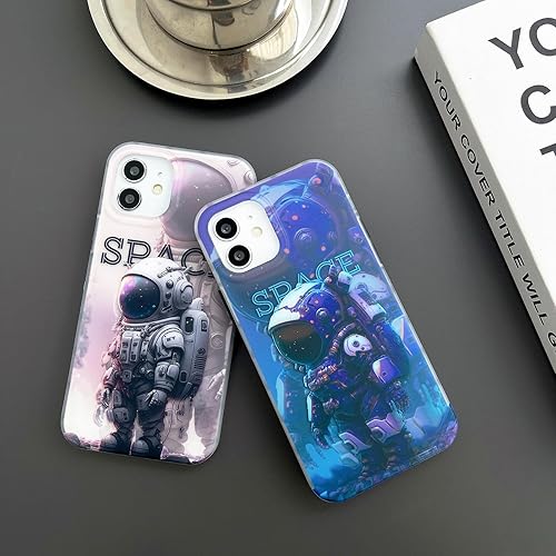 Miniatura 5 de Bonita funda para iPhone 11, diseño de astronauta espacial planeta luna, diseño elegante de IMD a prueba de golpes, antideslizante, protector de