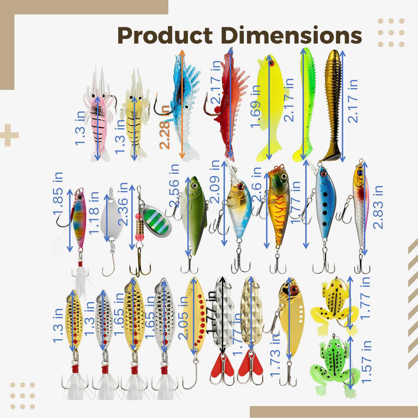 24 STK. Angelköder-Set, realistische Garnelen- und Froschform, Metall-Glitzer-Spinnerbaits, reflektierender Köderkörper, Köder für Barsch, Forelle und Lachs, als Geschenk für Angler
