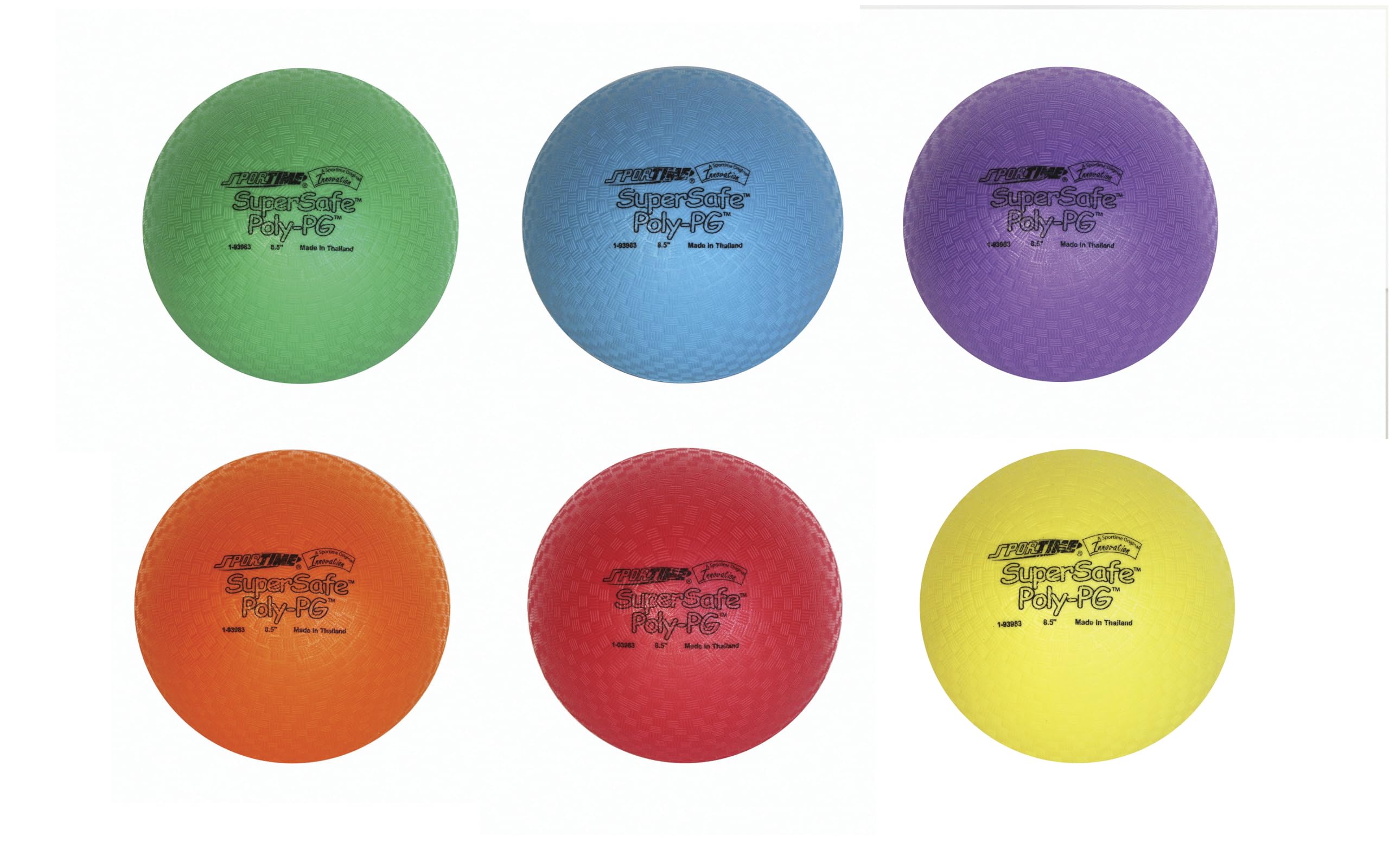 Sportime Supersafe Balls, 8-1/2 Inches, Assorted Colors, Set of 6 - 1017307