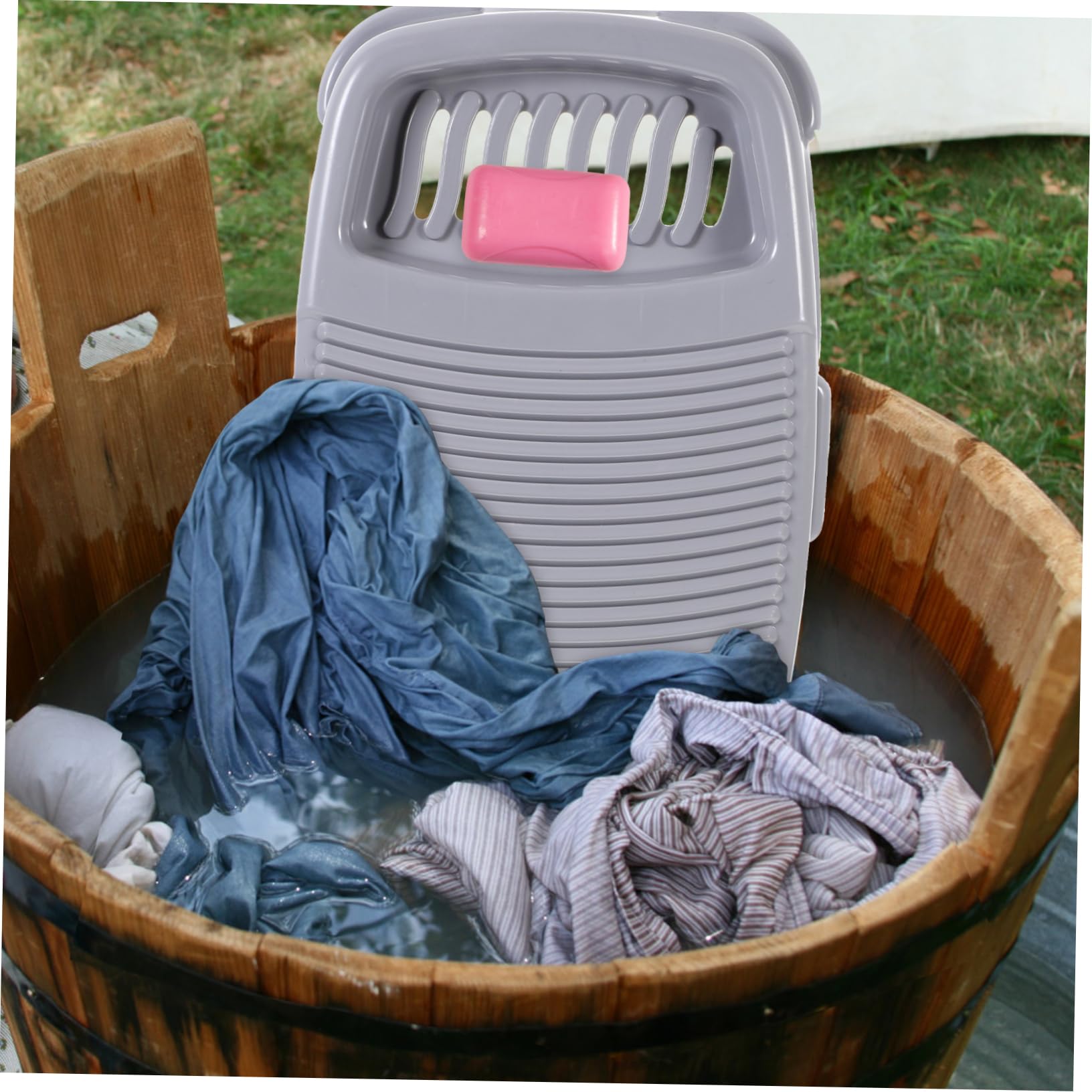 minkissy Non- Thickened Laundry Washboard for Home Use Creative Plastic Scrubbing Board Small Grey for Boys and Girls Clothes and Underwear Laundry Accessories