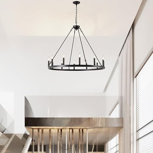 Miniatura 29 de XILICON Lámparas de comedor sobre la mesa, 3 luces negras de granja, lámpara colgante lineal industrial negra para isla de cocina, lámpara de vela