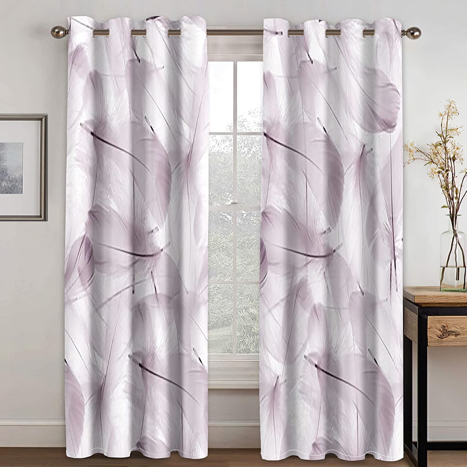 Aeici Cortinas Baño, Cortinas De Cocina Plumas Superpuestas Gris para Dormitorio Sala de Estar, 274x160CM